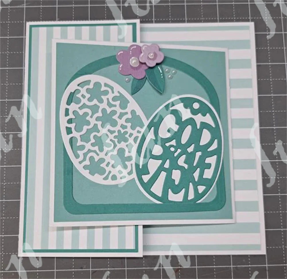 DIY Scrapbooking을위한 귀여운 배너 금속 절단 다이 부활절 달걀 공예 다이 컷 스텐실 사진 앨범 템플릿 수제 장식