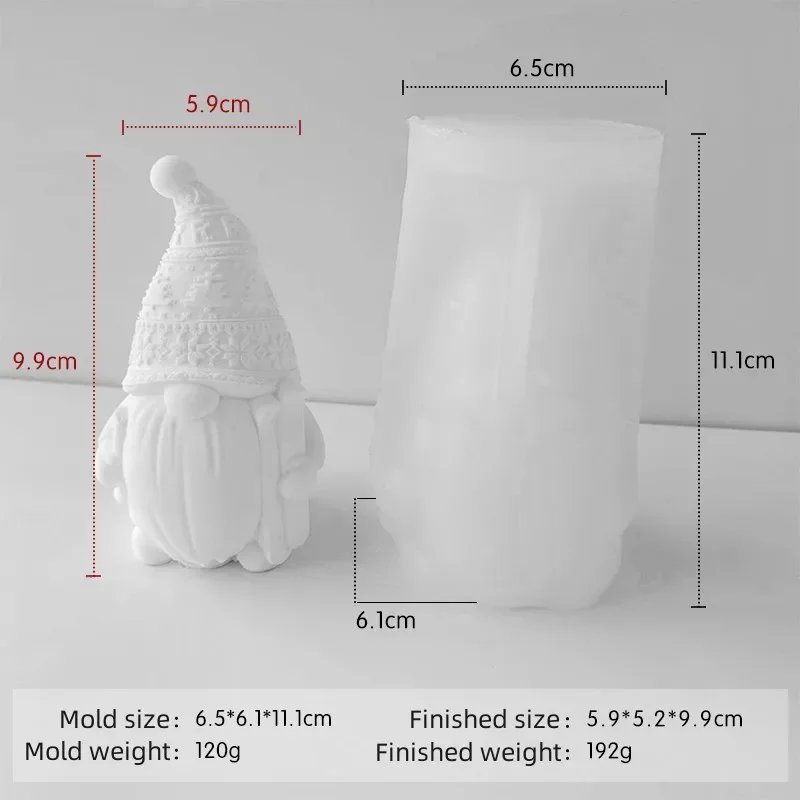 DIY Duftkerzen-Gips-Harz-Ornament-Form Heimdekoration Handwerk 3D Ski-Weihnachtsmann Kerzen Silikonformen Handgemachte Seife – Detail 8