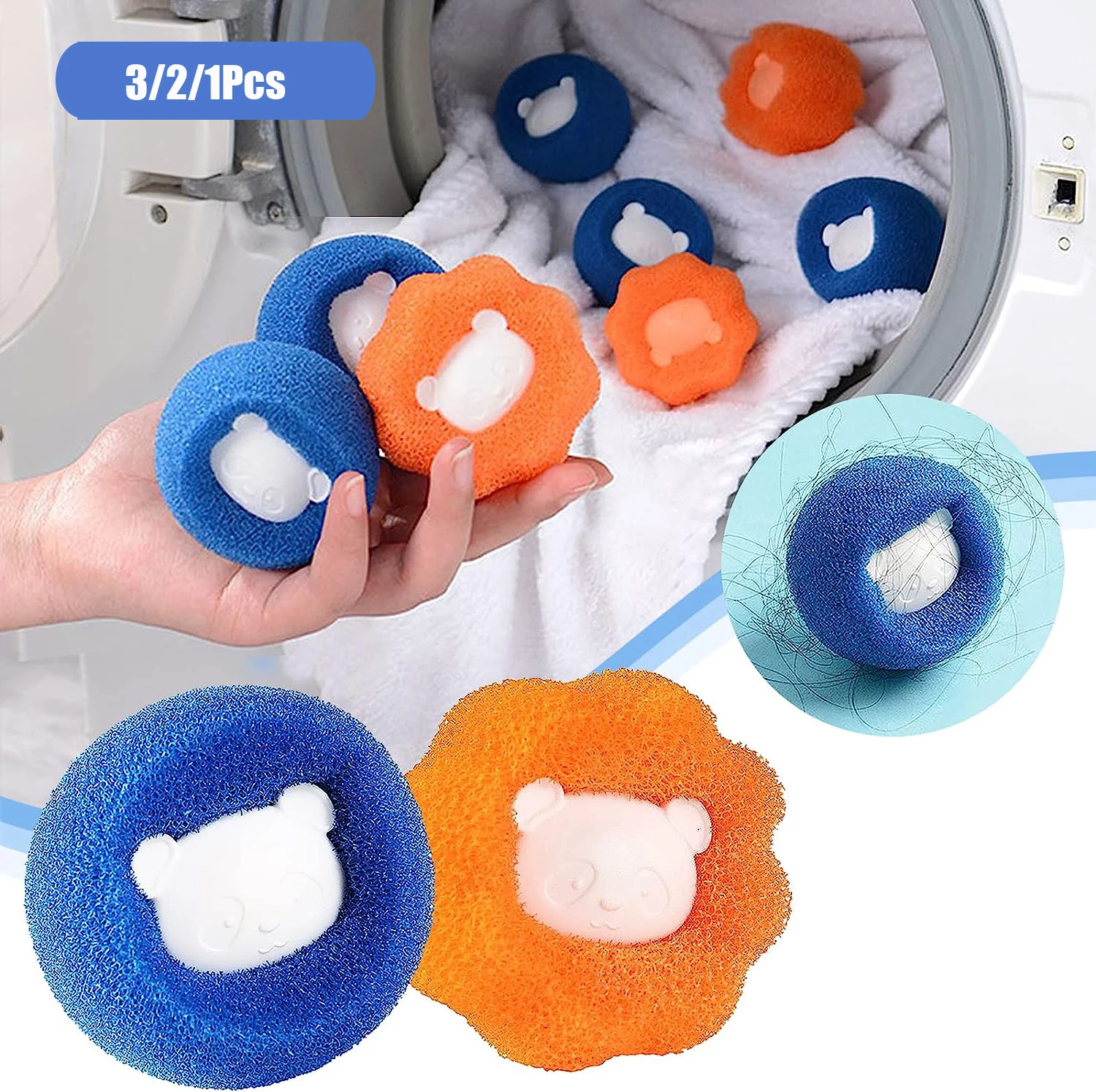 Magic Laundry Ball Kit Reusable Pet Clothes Hair Remover Washing Machine Cat Dog Hair Catcher Cleaning Tool