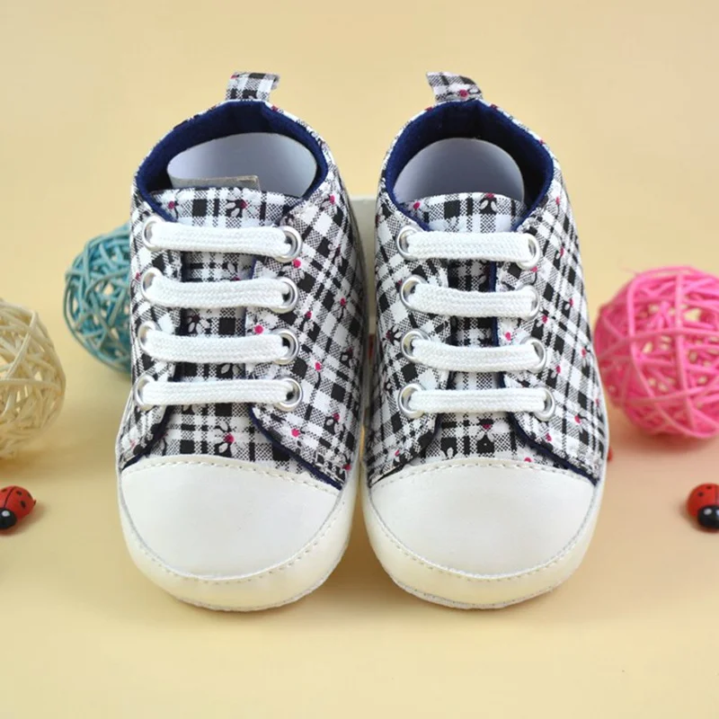 Baby Boys Girls First Walkers Soft Sole Anti-slip Canvas Sports Sneakers