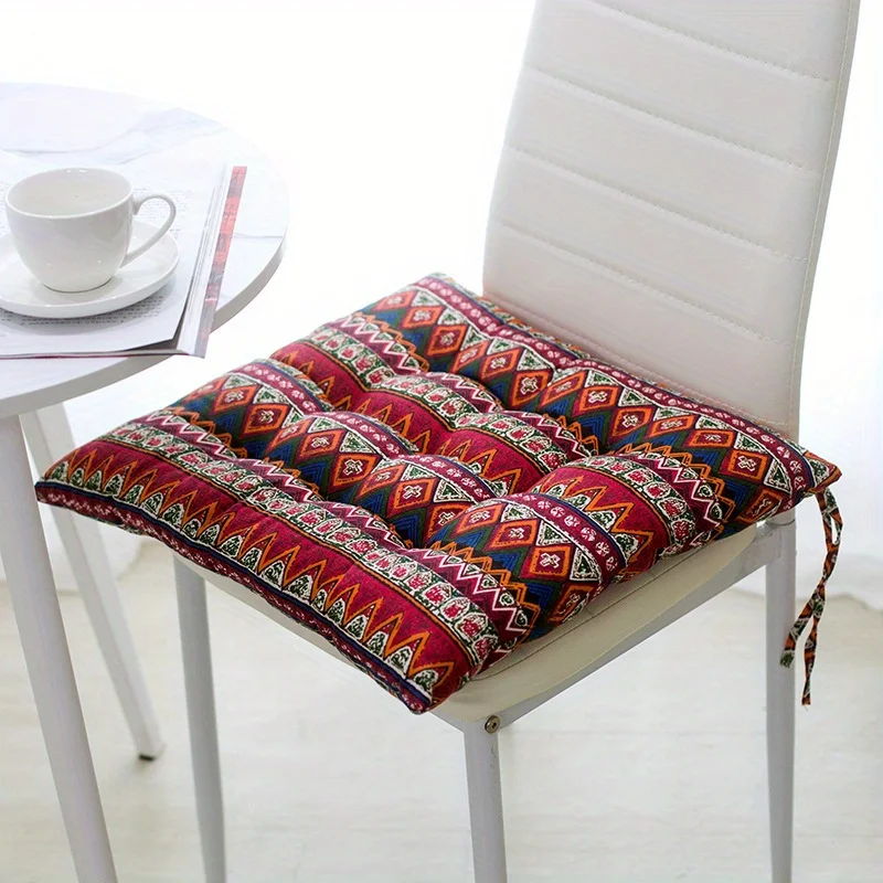 Square/Round Seat Cushion Suitable for Yoga, Dining, and Office Chairs, Ethnic Style FabricsTatami Bench Cushions, Home Decor