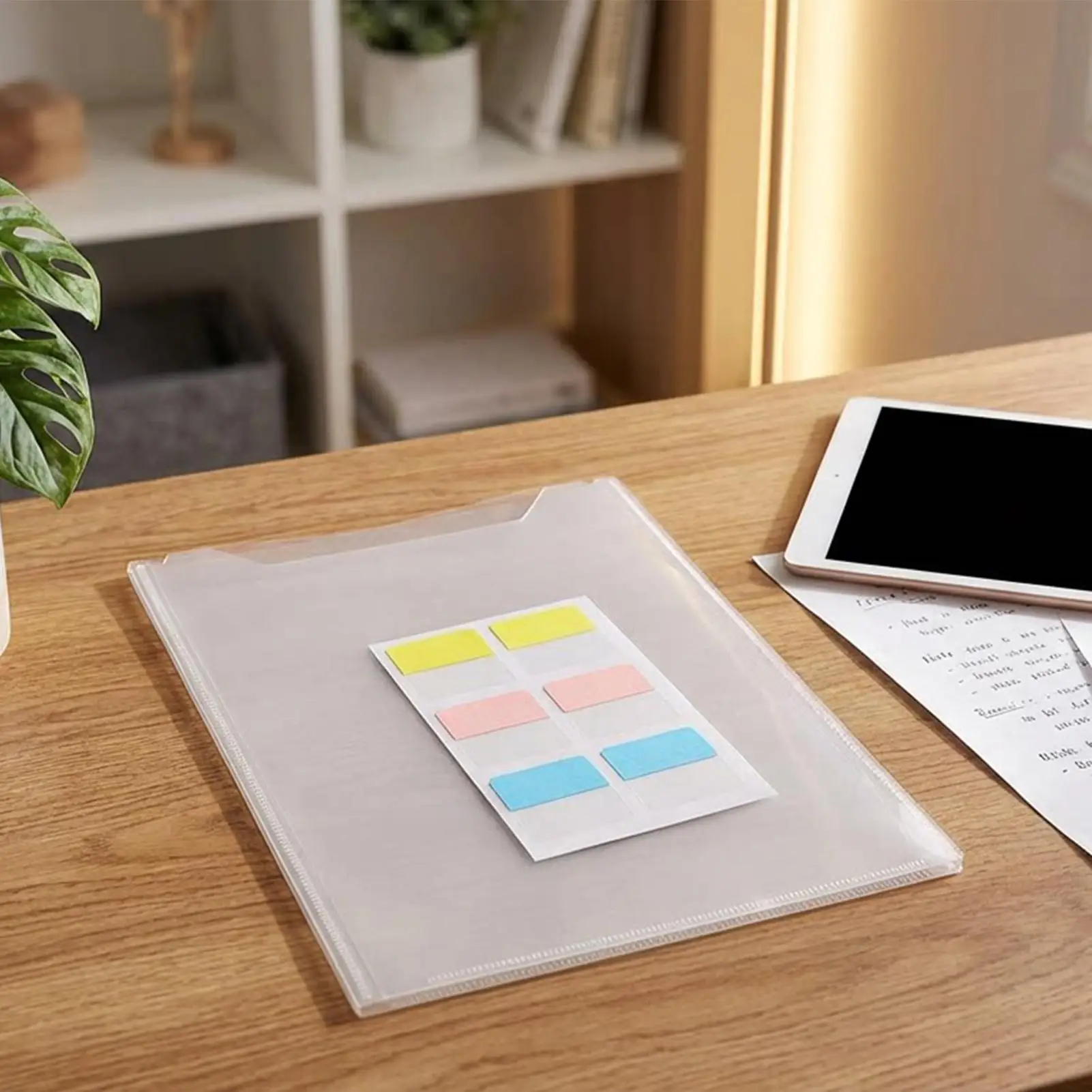 Clear File Folders 30 Pieces Paper Pocket With 60 Sticky Index Tabs Reusable Document Folder For Teachers Students_voghion.com