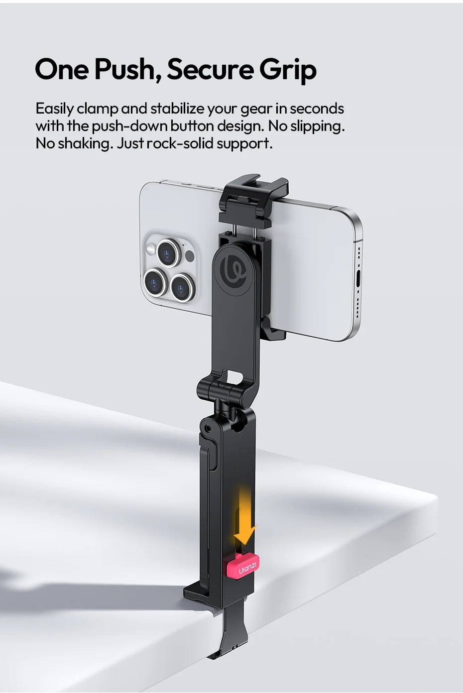  MA89 Phone Holder Mount for Smartphone Tripod Selfie Stick with 30MM Bottom Cl