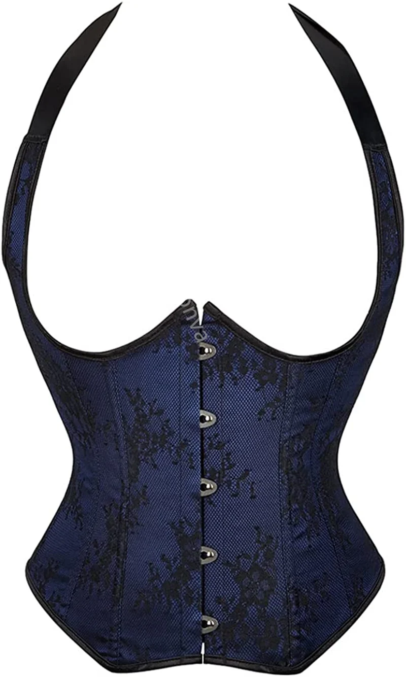Description Picture 2 of itemSapubonva Underbust Corset with Straps Top Plus Size Embroidery Vest Gothic Women Vintage Lingerie Sexy Renissance Korset Red