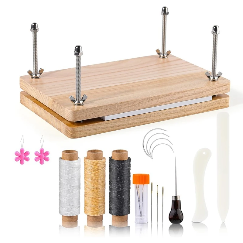Book Press, Book Binding Kits,Bookbinding Supplies,Book Binding Kit For Beginners Bone Folder Tool For DIY 7.9X11.6 Inch-A03I