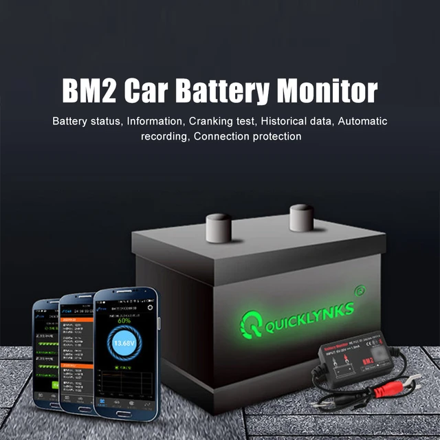 QUICKLYNKS Battery Monitor BM2​​ Car 12V Battery Tester