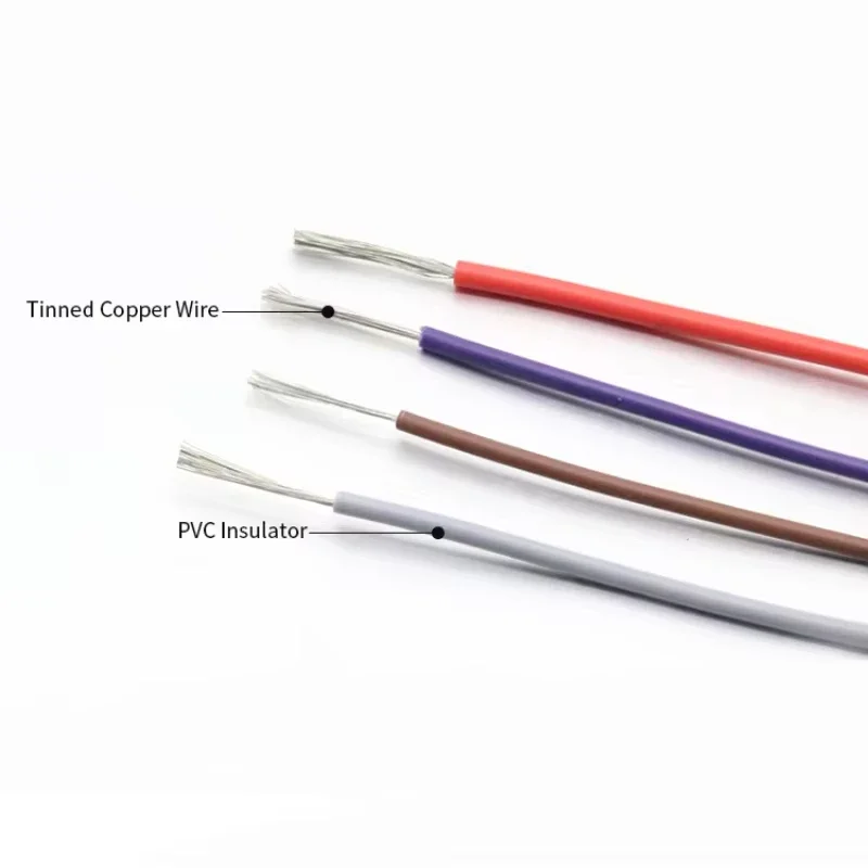 2/5m UL1007 Electronic Wires AWG 30 28 26 24 22 20 18 16 DIY LED Lamp Lighting Wire Line 300V PVC Insulated Tinned Copper Cable image 2