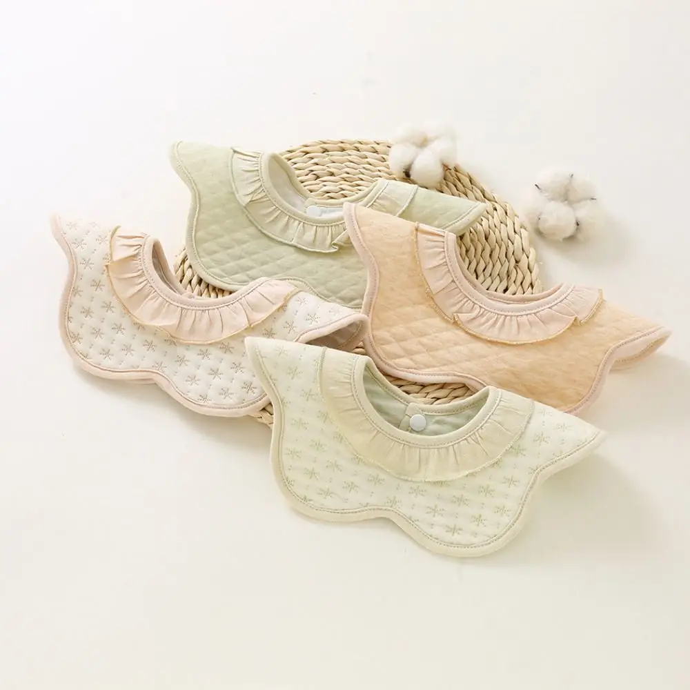 

Bibs Snap Button for Newborn Drool Stuff Bibs Baby Muslin Bibs Saliva Towel Korean Style Cotton Bibs Petals Stereo Burp Cloth