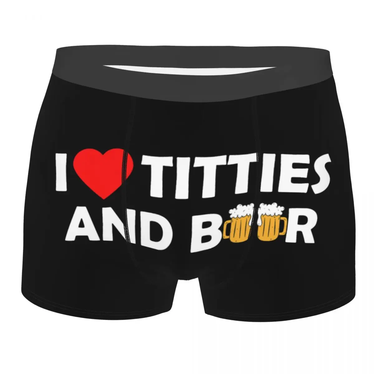 Male Fashion I Heart Titties And Beer Underwear Boxer Briefs Stretch