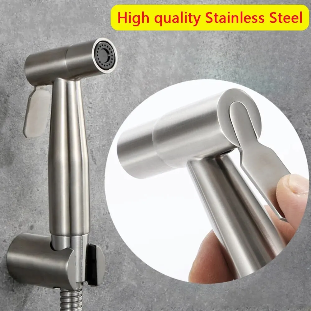 4pc/Set Portable Bidet Toilet Sprayer Bidet Shower Faucet Stainless Steel Woman Cleaning Head Anal Tap Wash Bathroom Accessories 2