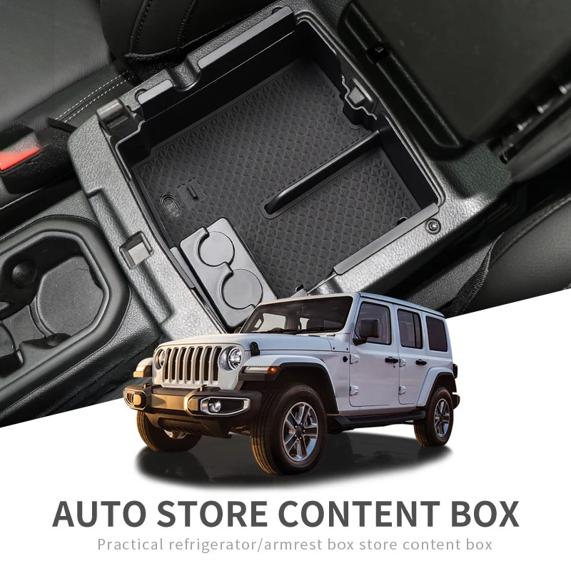 

Car Center Console Armrest Storage Box For Jeep Wrangler JL 2018-2022 Central Storage Organizer Container Tray Accessories