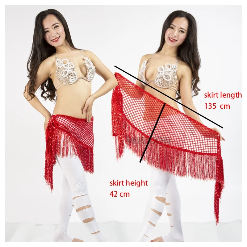 

Women Belly Dance Hip Scarf Sequins Mesh Triangle Wrap Skirts for Women Bellydance Hip Scarves Scarf Dancing Indian Waist Chains