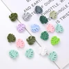 10Pcs Cartoon Leaf Silicone Beads Baby Teether Toy Infant Pacifier Chain Chewable Nursing Teether For DIY Handmade Accessories 5