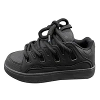 Unisex Trendy Thick Bottomed Black Board Shoes for Men And Women Couple Bread Shoes Fall New Arrival Versatile Ins Style