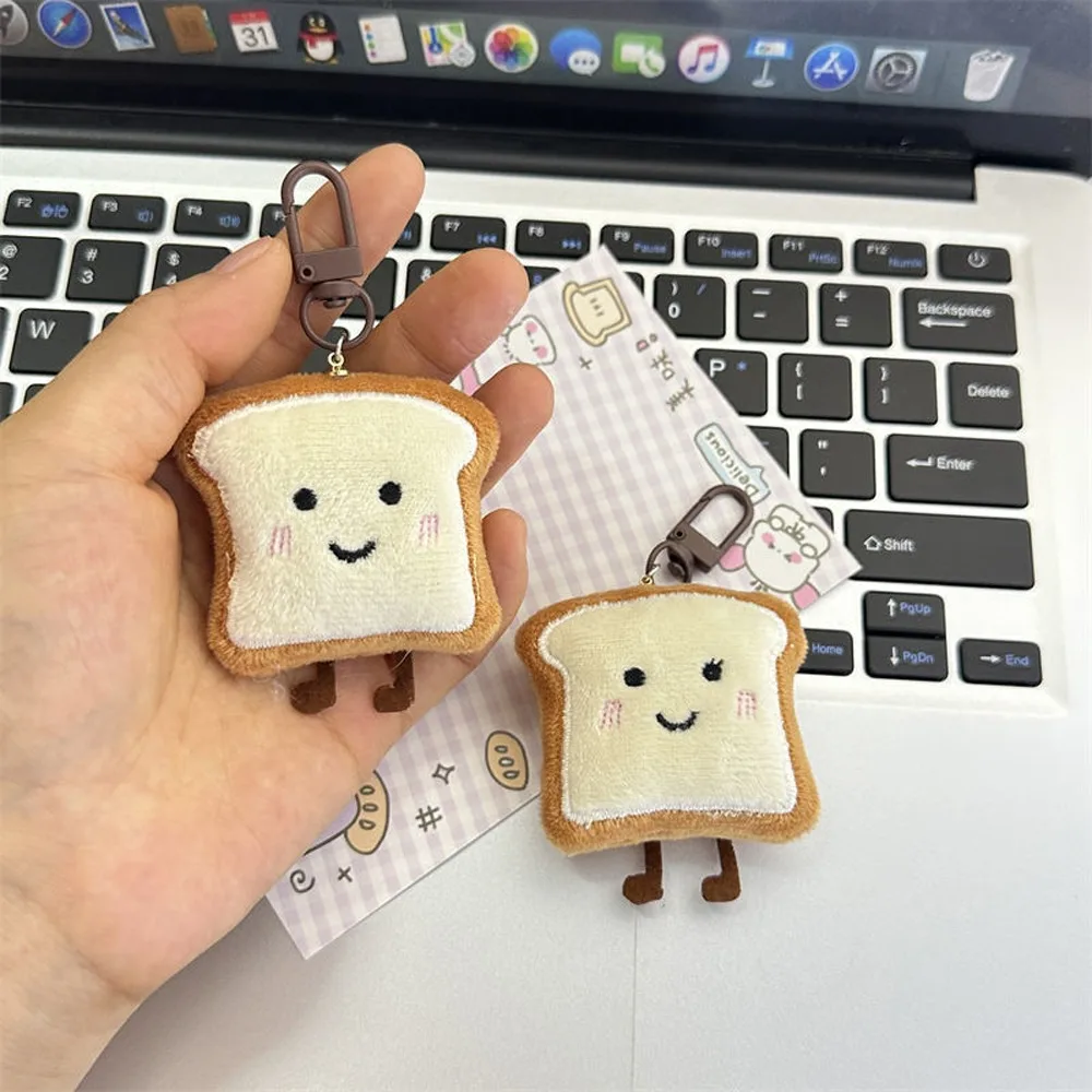 Charm Plush Bread Keychain Keychain Toast Bread Cute Key Chain Creative Cartoon Bread Keyring Children's Kids