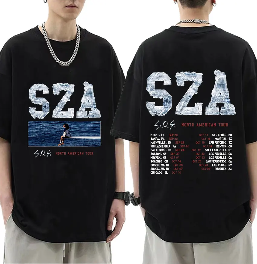 

SZA 2023 Concert Tour Retro T Shirts SOS Good Days Fashion Aesthetic T-shirt Men Women's Hip Hop Oversized Tee Shirt Streetwear