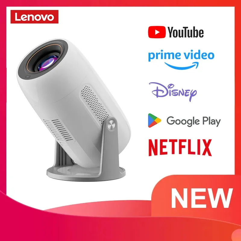 Lenovo Mini Portable 1080P Projector 4K 10000Lumens Android 12 Auto Focus Office Movie Home Theater 100M Beam Projector