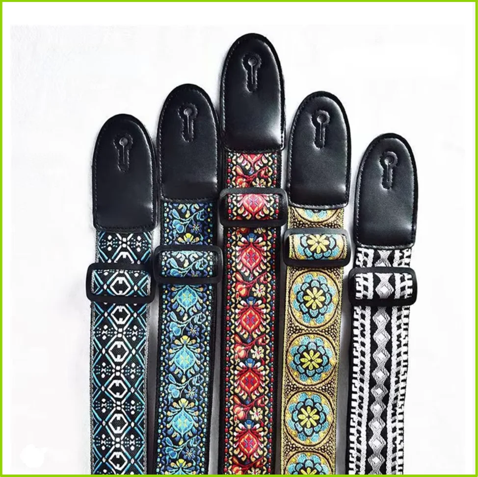 Vintage Ethnic Style Embroidered Adjustable Guitar Strap
