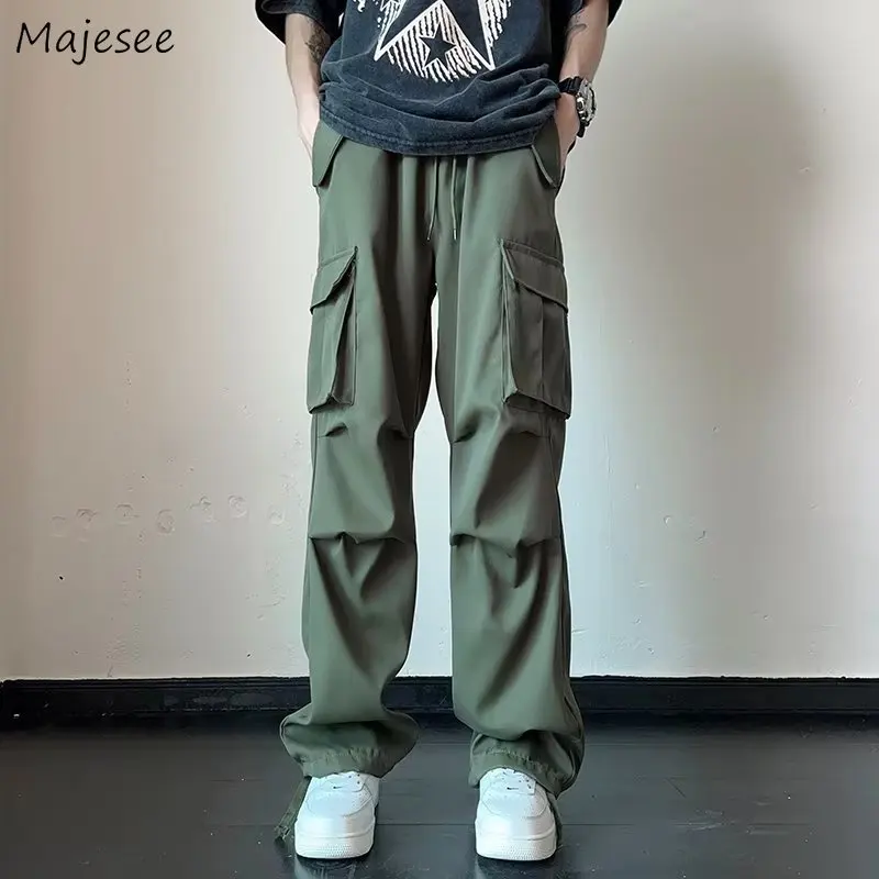 

Cargo Pants Men Clothing Summer Korean Fashion Casual Loose Breathable Straight Straight Teens Joggers Harajuku Designed Chic