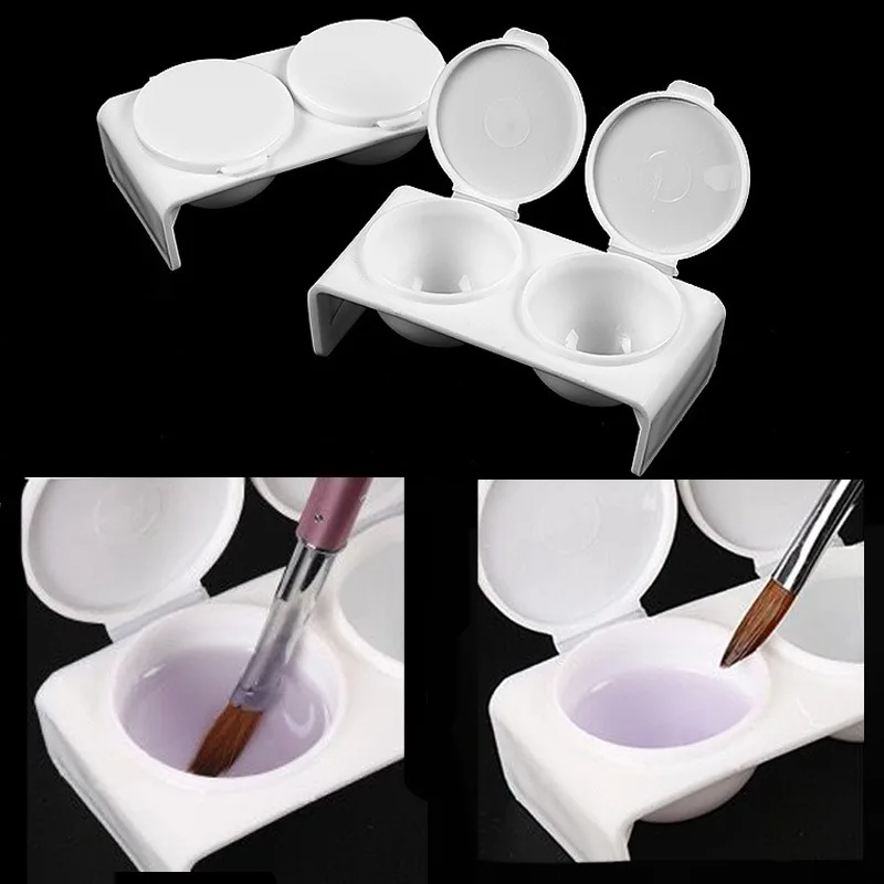 Nail Cups Double Hole Crystal Plastic
