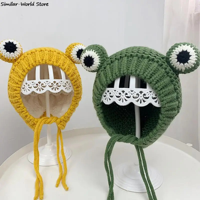 

Winter Cute Children Frog Hat Crochet Knitted Hat Costume Cap Baby Kids Gift Hip-hop Cap Party Photography Prop Fashionable