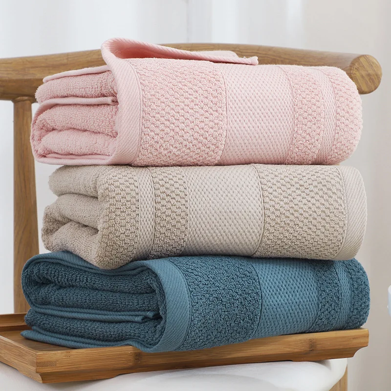 cotton bath towel absorbent adult bath towel pure color soft skin-friendly face wash hand