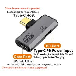 USB Type - C OTG 2 - in - 1 Adapter with 100W PD Charging (C to C with PD)