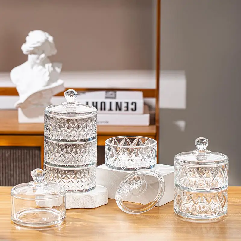 1PCS Mini Glass Storage Box Transparent Jewelry Storage Box Container Portable Earring Ring Earplugs Packaging Storage Case