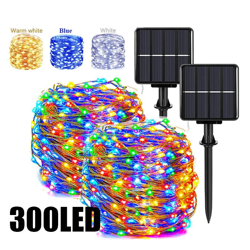 Solar Lights LED Fairy String Lights Waterproof 8 Lighting Modes String Lights for Christmas Party Wedding Decoration