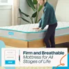 6 Inch Mattress Firm Feel Bonnell Spring with Foam Layer  Mattress in a Box Youth or Kids Bed Guest Bedroom Durable a 3