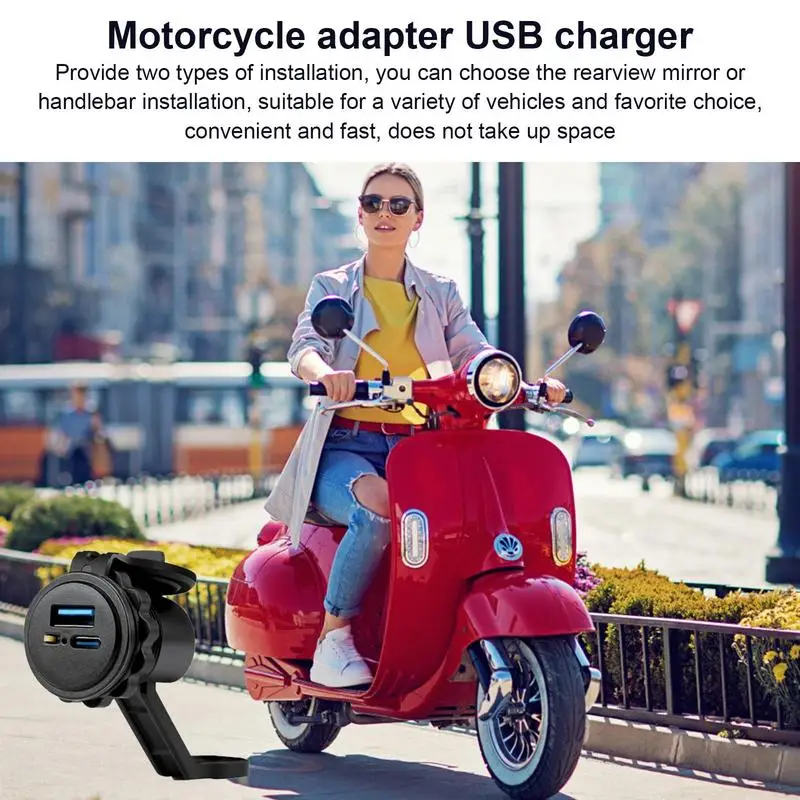 오토바이 USB 어댑터 PD 고속 충전 USB 충전기 소켓 오토바이 소켓, USB 충전기 전원 어댑터 소켓, 전화 액세서리