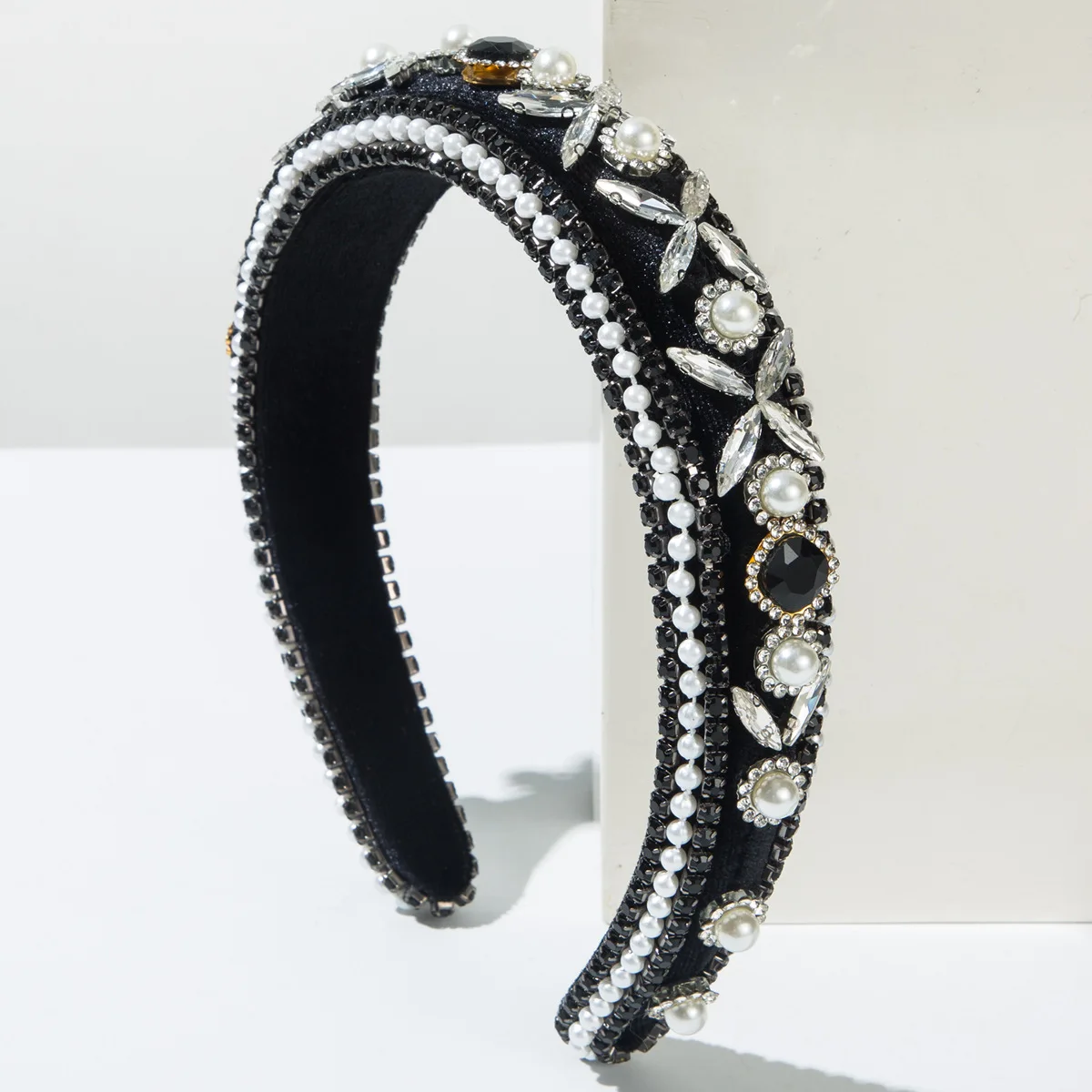 Europäisch-Amerikanisches Personalisiertes Haarband Barock Retro Breitkrempiges Stirnband Schwamm Hochwertige Luxus-Haaraccessoires – Detail 8