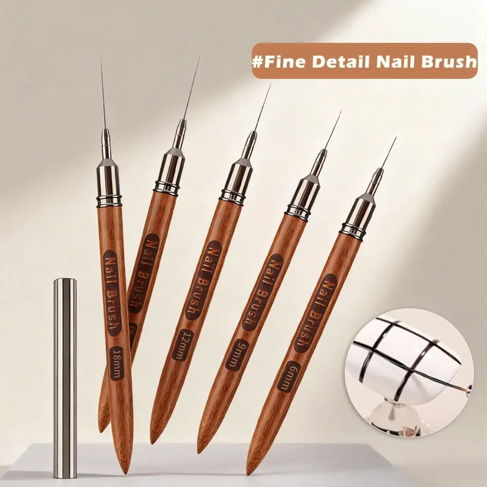 6/9/12/15/18mm 네일 라이너 브러쉬 샌달우드 폴 프로페셔널 네일 라인 드로잉 브러쉬 네일 아트 페인팅 브러쉬 네일 페인팅