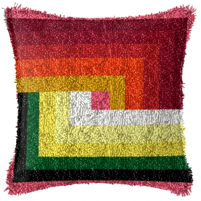 Description Picture 3 of itemPrajna Geometric Patterns Latch Hook Kit Knot Pillow Package Embroidery Latch Hook Kits Cushion Pillowcase Set For Needlework