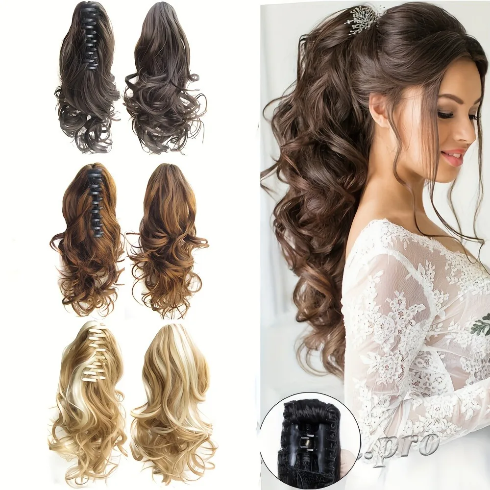 10Inch Synthetic Curly Grab Ponytail Clip In Hair Extensions Pony Tail Hairpiece For Women Hair Accessories Synthetic