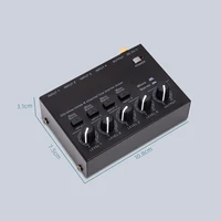 MAX400 Audio Mixer Mini Stereo Mixer Ultralow Noise 4 Channels Mixers Mixing Console DC5V for Electric Guitar Drum Piano 5