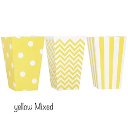 Set of 12 Pink Popcorn Boxes for Kids' Party or Baby Shower Celebration (Mixed yellow)