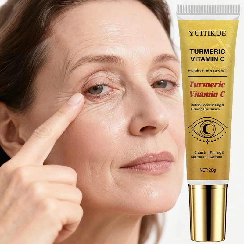YUITIKUE Moisturizing and Firming Eye Cream, containing turmeric, vitamin C, and retinol, cleanses and nourishes the skin.