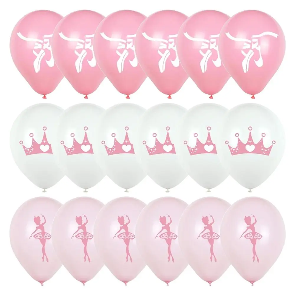 18 stücke Ballett Thema Luftballons Ballerina Geburtstags feier Dekorationen, rosa weiße Luftballons Mädchen Prinzessin Geburtstags feier Dekorationen