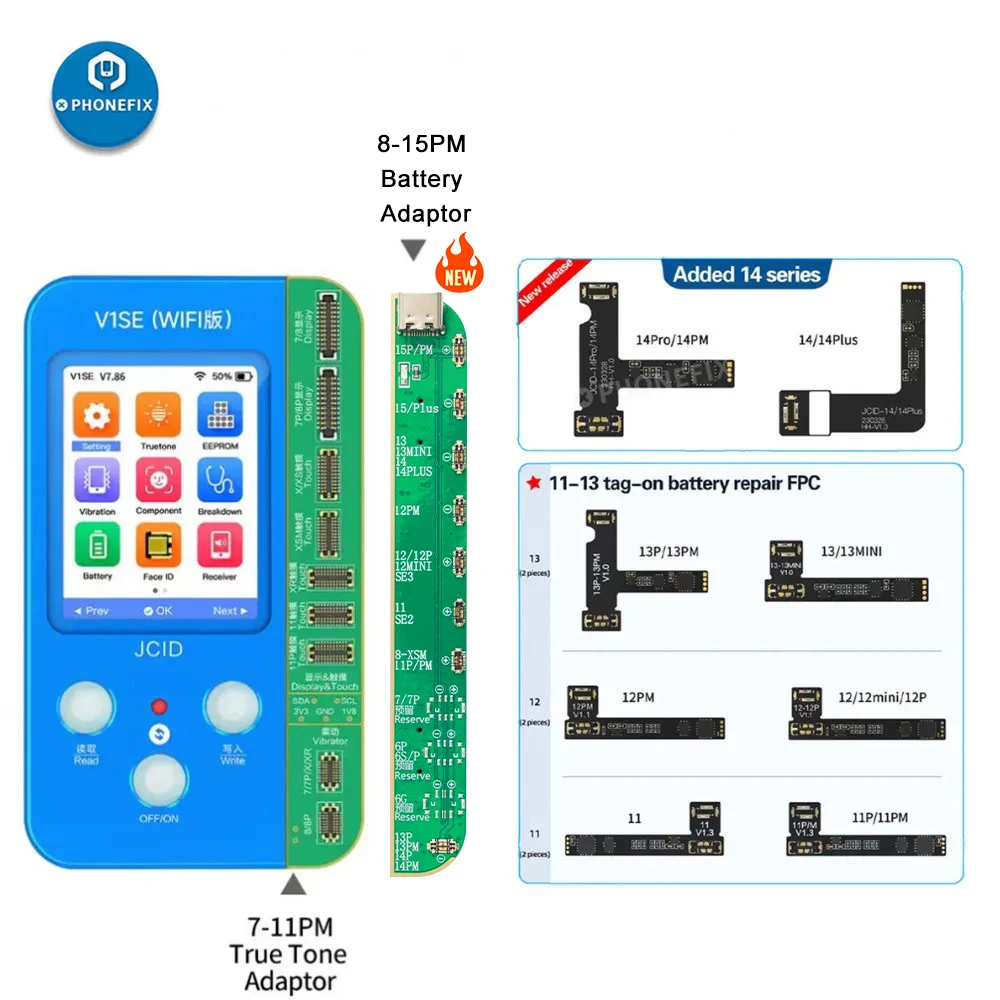 JCID V1S 中古品 JCID V1SE V1S プロオリジナルバッテリー修理フレックス iPhone 11 12