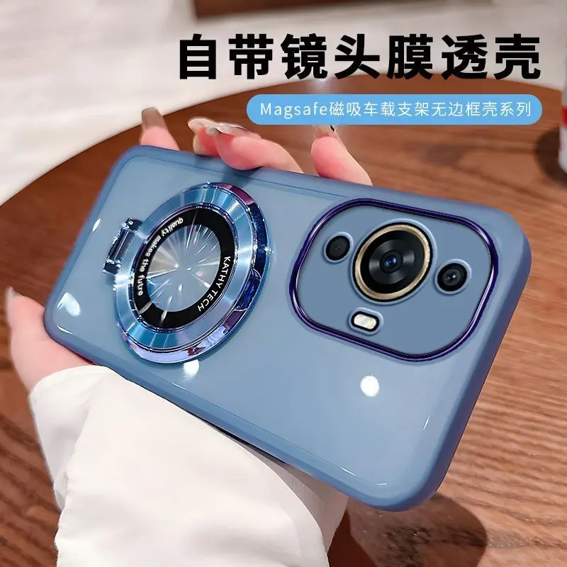 Luxury Silicone Transparent Bracket Shockproof Back Cover Case