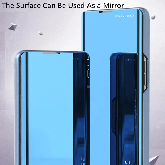 Enhanced Mirror Flip Case with Kickstand and Shockproof Protection - Sleek Protective Cover and Stylish Shell