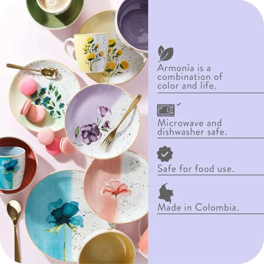 Corona 16-Piece Multicolor Floral Ceramic Dinnerware Set 3