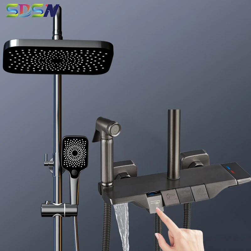 HotColdBathroomFaucetQualityBrassPianoBathShowerSystem