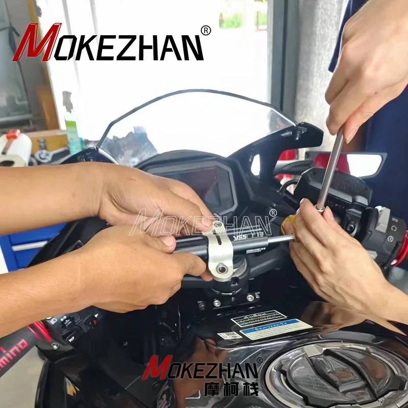 オートバイステアリングダンパーブラケットマウントカワサキニンジャ