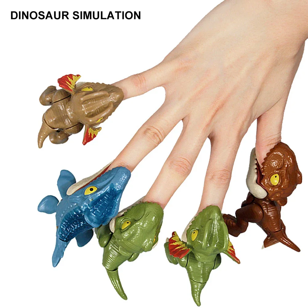 Jurassic Dinosaur Park Finger-biting Toys Snap Squad Tyrannosaurus Dino Mini Action Figure Model Fidget Toys for Children Kid 3