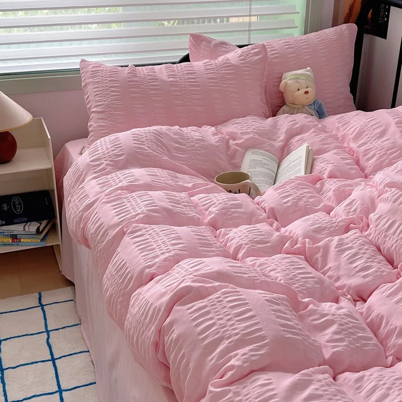 

Простыня в стиле принцессы с присосками из четырех жаккардовых натяжных простыней пододеяльник однотонный двухкомпонентный промытый хлопок