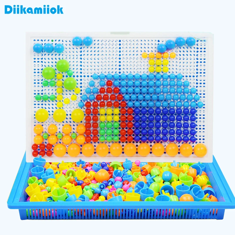 Mushroom Nail 3D Puzzle Blocks - Educational Color Cognition Toys