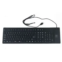Foldable Silicone USB Wired Silent Waterproof Dustproof Roll - Up Keyboard (109 Keys)