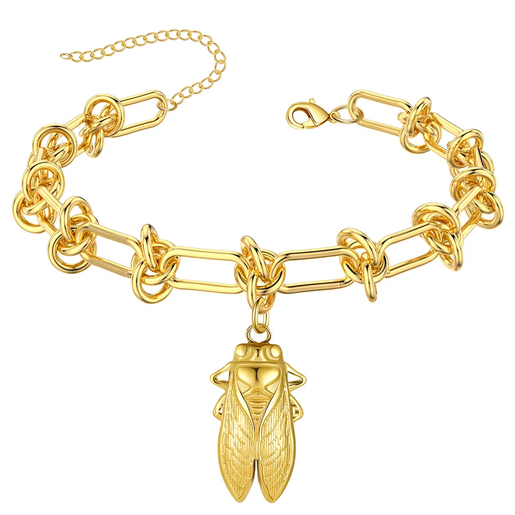 

Cicada Lucky Insect Pendant Pendant Bracelet Jewelry Women's Gift Adjustable Chain Bracelet